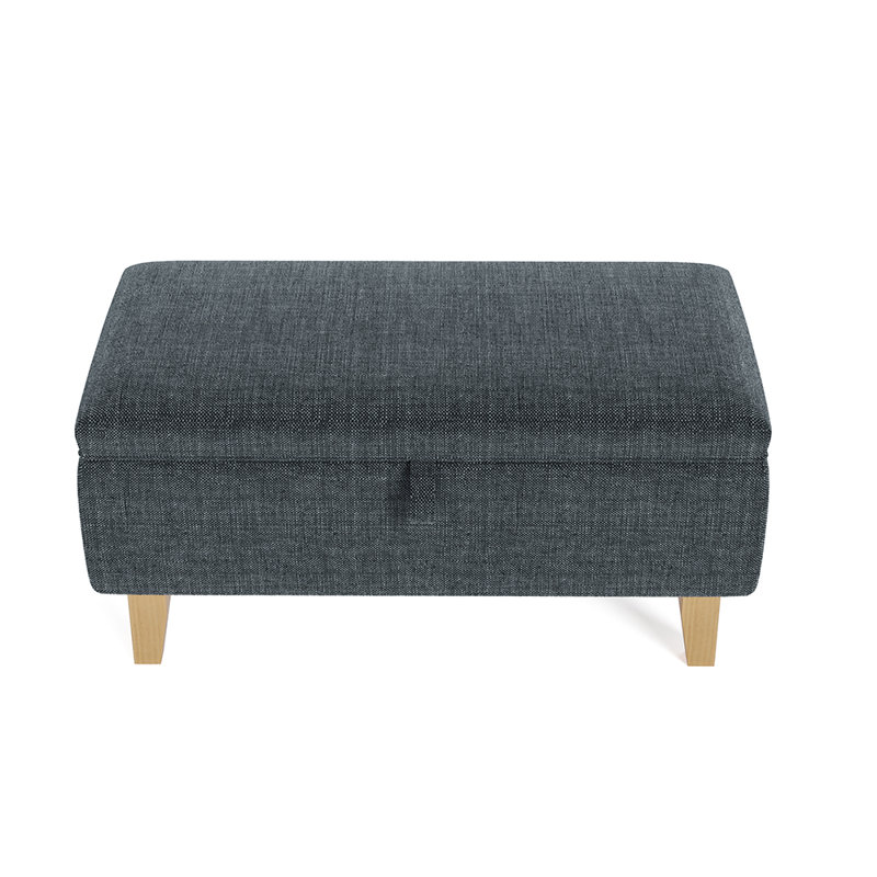 71cm Wide Rectangle No Pattern Footstool Ottoman with Storage