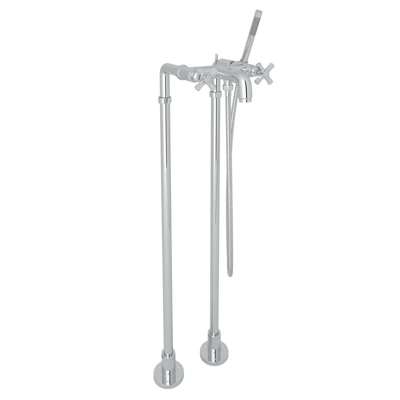 San Giovanni™ Floor Mounted Tub Filler, Polished Chrome, Level