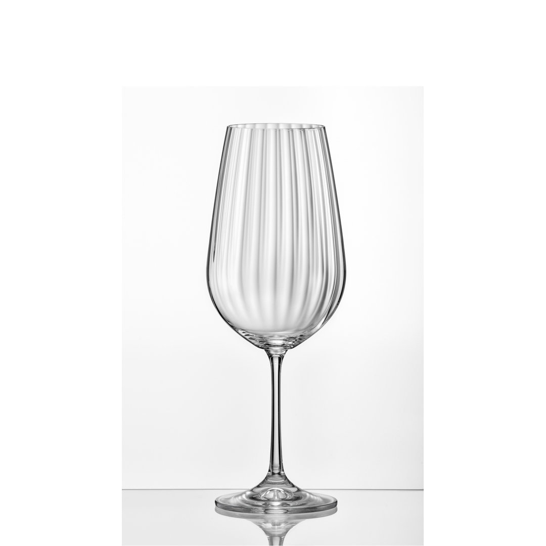 Viola Optic 12 oz. Crystal Red Wine Glass (Set of 6) Red Vanilla