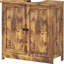 Sous-lavabo, brun rustique, 2 portes et tablette réglable, en forme de U pour maximiser le rangement, solide, lavabo de salle de bain d'une capacité totale de 33 lb, pour optimiser l'espace, construction stable