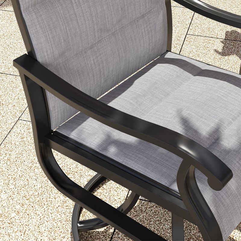 Ensemble de 6 chaises de patio Derrald, Gris clair