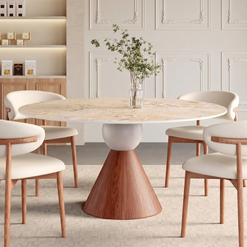 Piédestal artistique New New, 29.52"H x 53.15"L x 53.15"W, Creamy