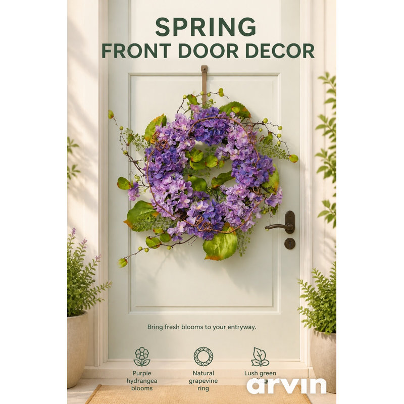 Couronne d'hortensia 24 po Lavender