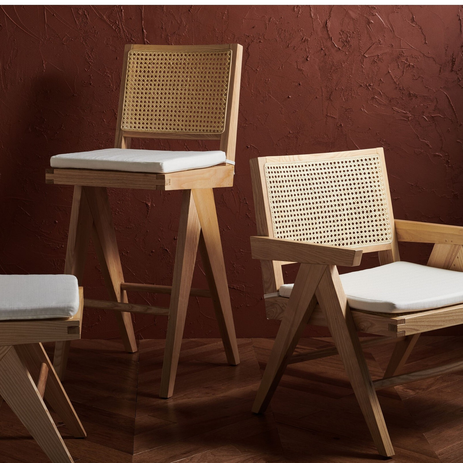 Huck Linen Upholstered Side Chair, Natural