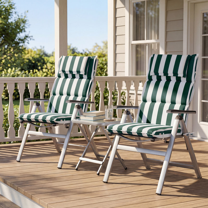  Ensemble de coussins de chaise de patio à haut dossier de 2, 47 x 21 x 2,4 po, Vert