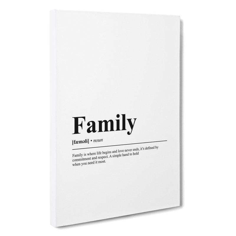 Dictionary Family Typography - Wrapped Canvas, 76cm H x 50cm W x 3cm D