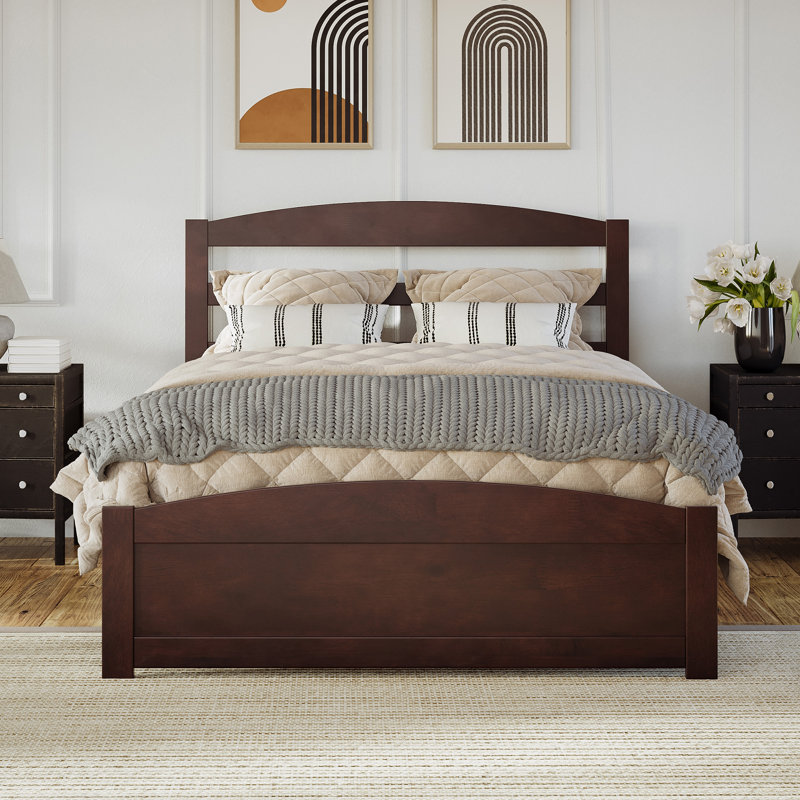 Elliana Solid Wood Slat Storage Bed, Walnut, Queen