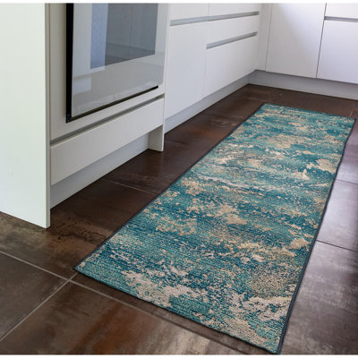 Tapis bleu Angenette