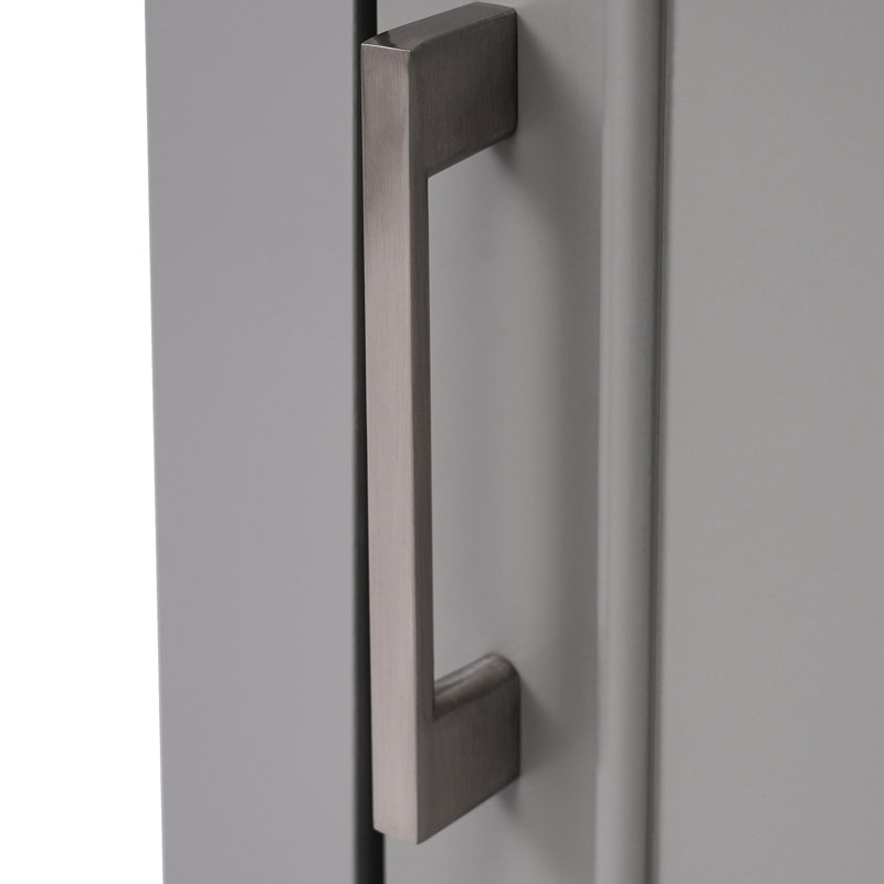Meuble-lavabo de salle de bain avec lavabo en céramique - armoire grise, étagère de rangement économe en espace de 20 po, optimisation