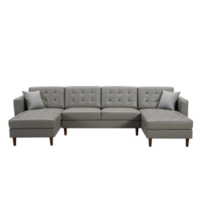 Sloan Faux Leather U-Shaped Sectional Symmetrical