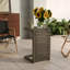 wooden frame C-shape Patio table with sturdy bese-625784646