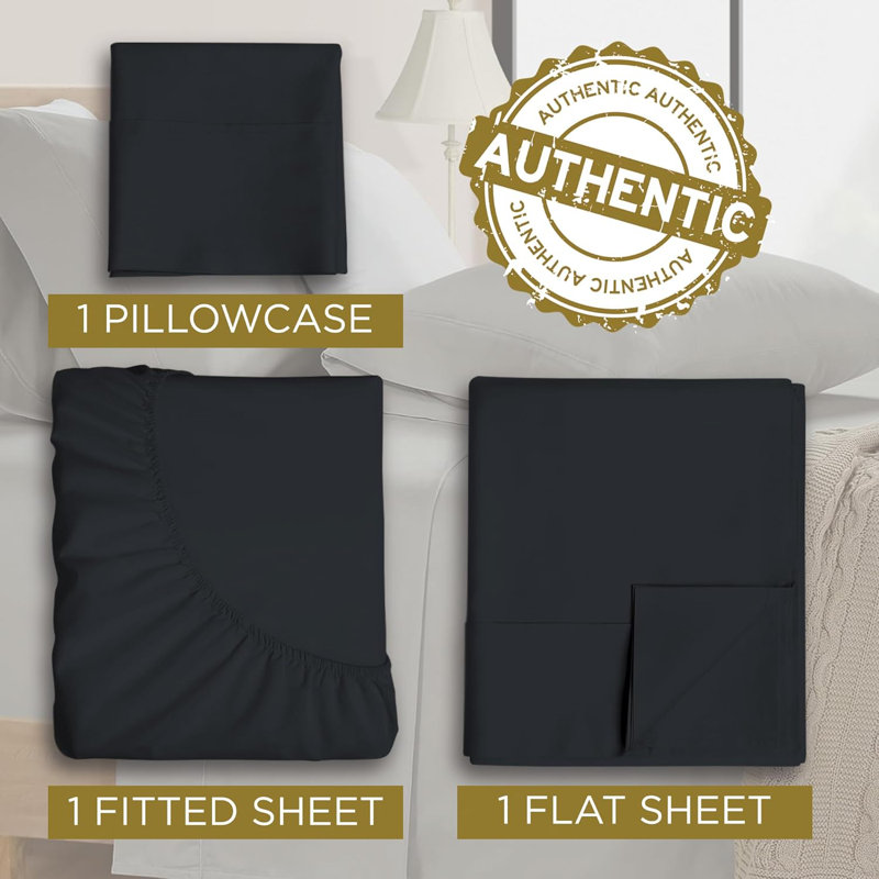 100% Microfiber Double Brushed Sheet Set - Extra-Soft & Wrinkle-Free - 15" Deep Pockets - Ideal for Dorms, Hospitals & Split Beds - 3 PC Set