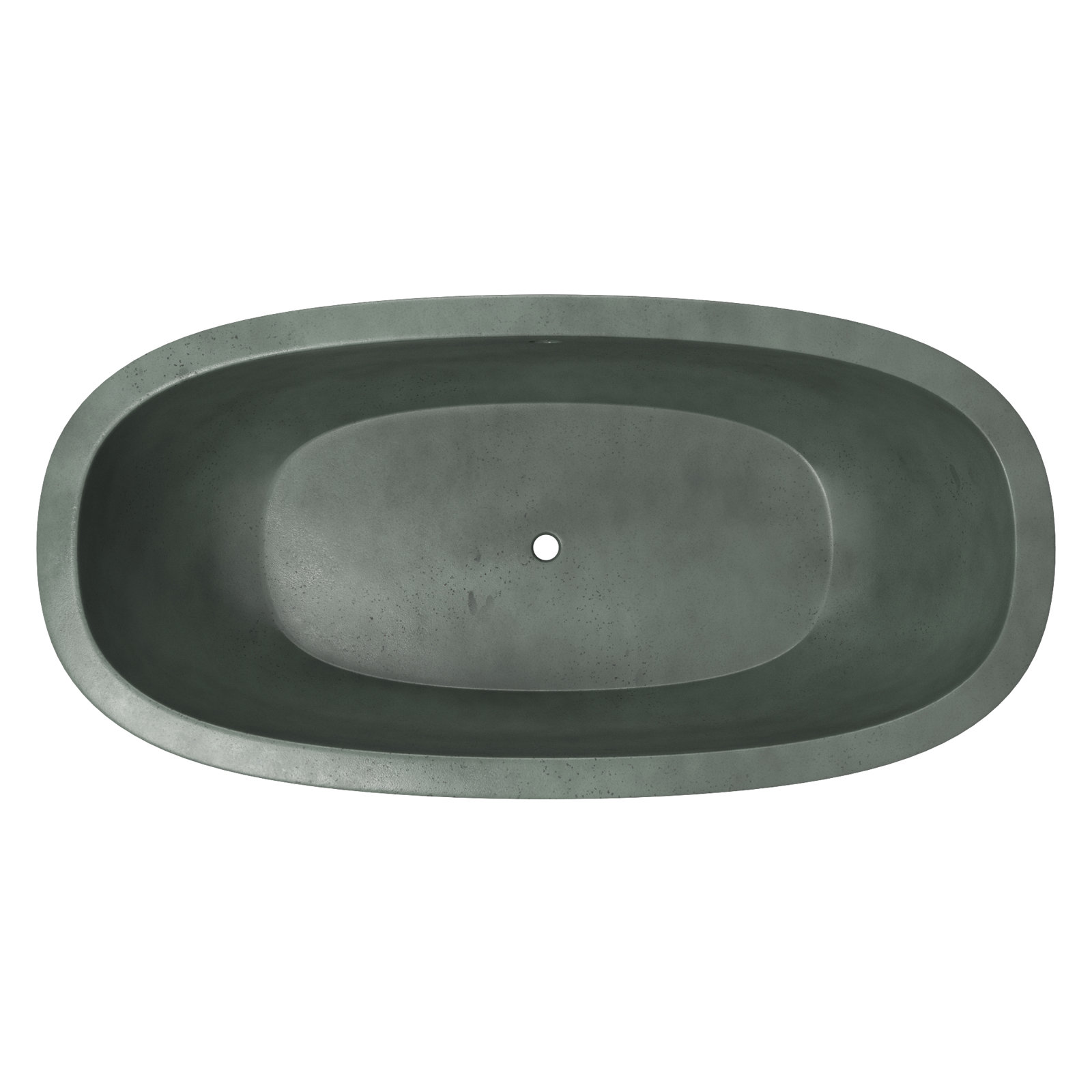 Avalon NativeStone Concrete Freestanding Oval Soaking Bathtub, 23" H x 36" W x 72" L, Forest