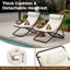 Chaise 2 pièces en rotin pliable pour l'extérieur avec dossier réglable, coussin épais et appui-tête amovible pour la piscine, la plage et le camping-1148178623