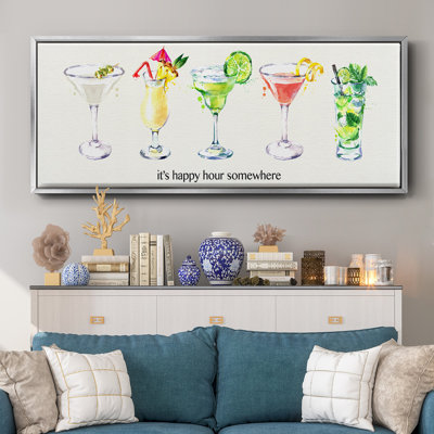 Happy Hour cocktails - toile encadrée
