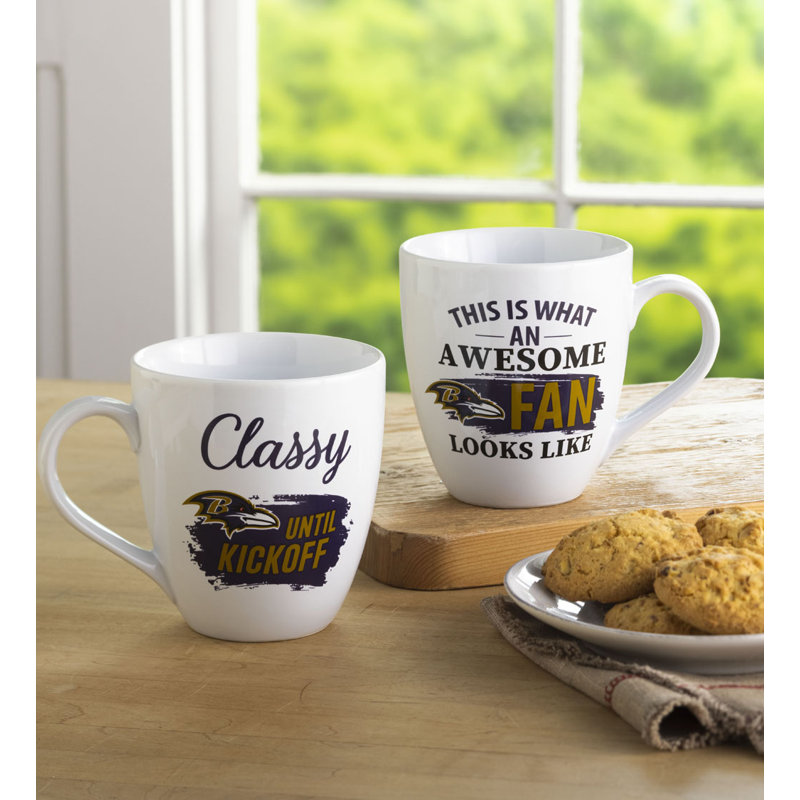 Ensemble de 2 tasses à café NFL, Ravens de Baltimore