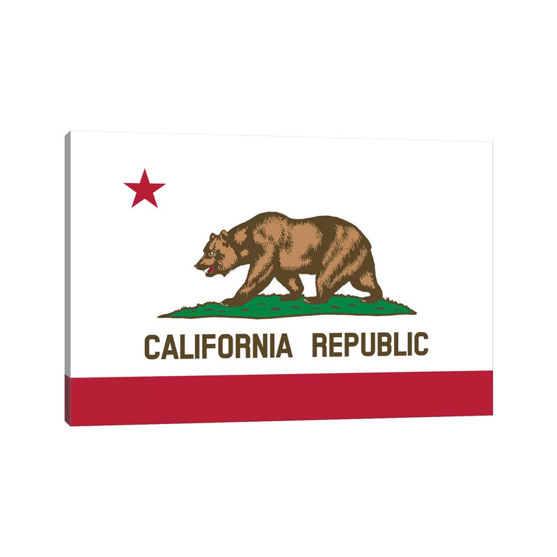The Bear Flag, State Of California - Wrapped Canvas Print, 66.04 cm H x 45.72 cm W
