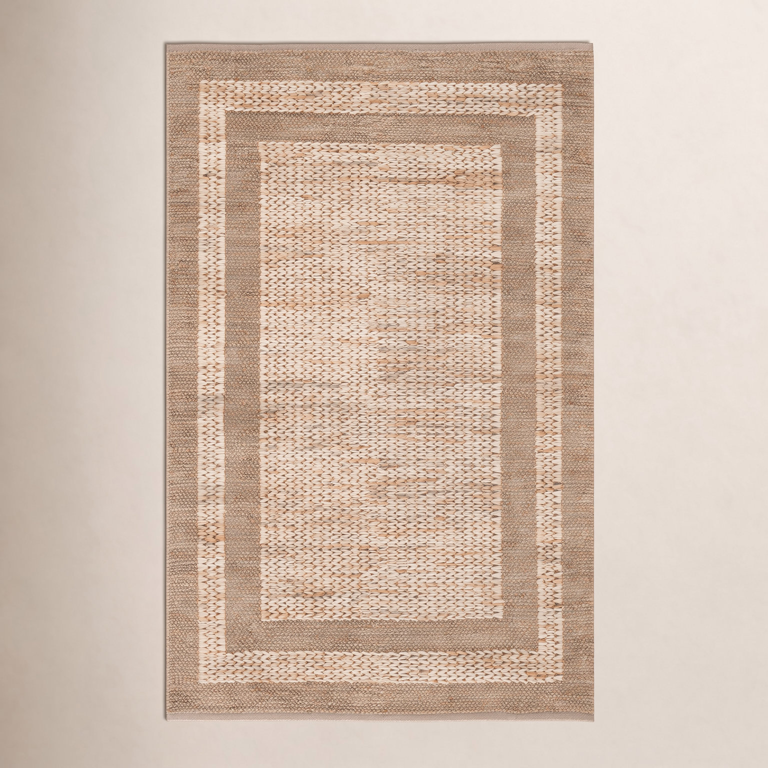 Brown Hand-Woven Jute Rug, Rectangle 3' x 5'