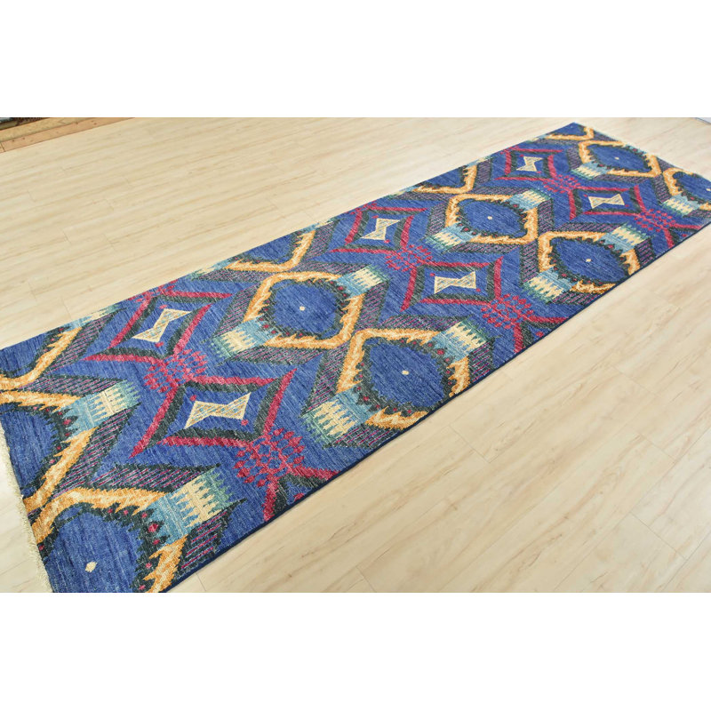 Tapis de couloir Ikat Nektario Khyber 4 pi x 12 pi 2 po