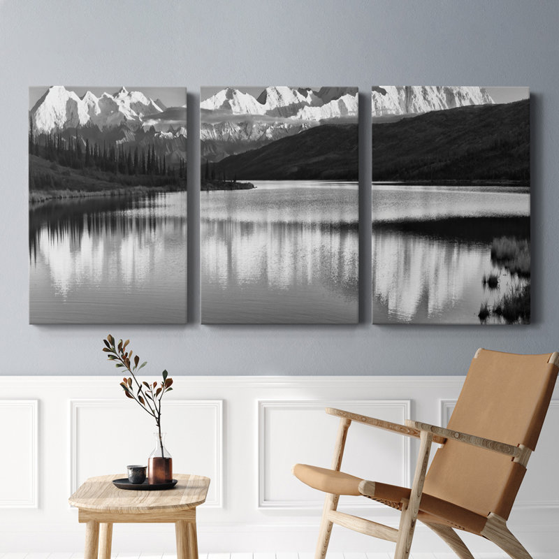 Lac Wonder - toile tendue avec châssis de qualité supérieure - prête à être accrochée, H 36 po x l 72 po x P 1 po