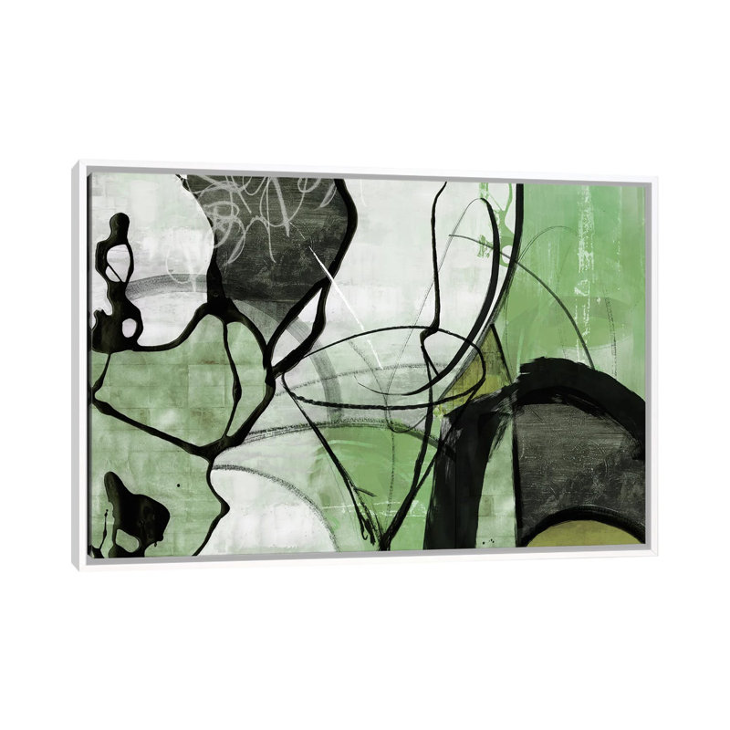 Vapeur - Sauge 6 pièces, Cadre flottant blanc, H 45,72 cm x l 66,04 cm