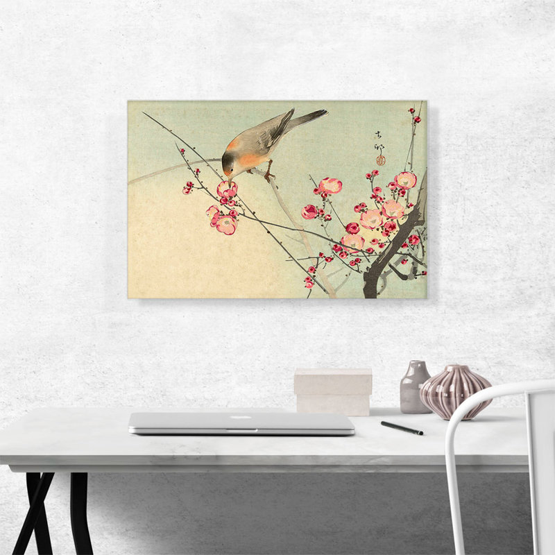 «Zangvogel Op Bloesemtak» par Ohara Koson, reproduction sur toile tendue, H 18 po x l 26 po x P 0,75 po