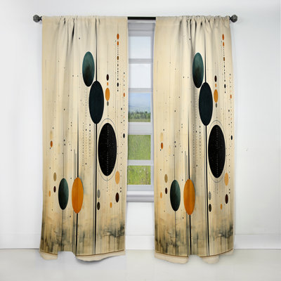 Rideau occultant multicolore coloré Mid Century Minimalist Oasis IV - 1 panneau
