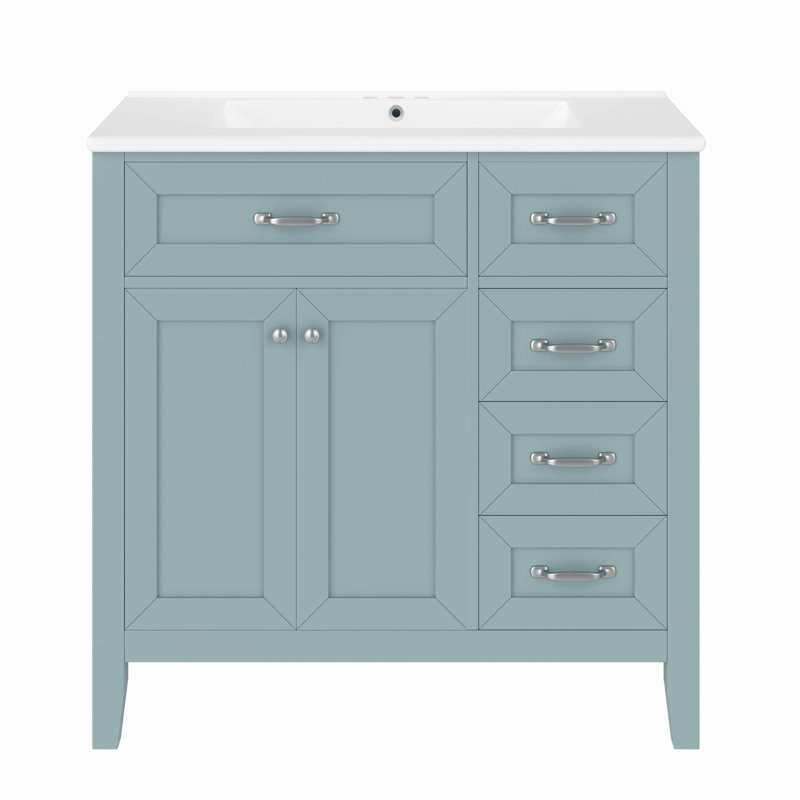 Ensemble de meuble-lavabo simple 36 po Adela, Vert
