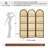 67" Arched Folding Room Divider with Magazine Display Rails-1843227837