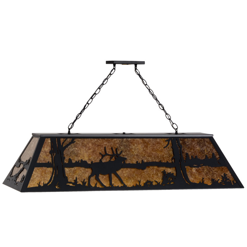 Rustic Lodge 6 - Light Textured Black Pool Table Lights Pendant