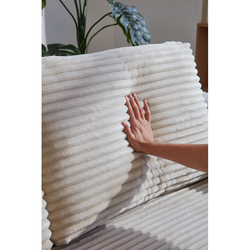 Chaise longue modulaire en U Cloud, Orienté à gauche (vu de face), Beige