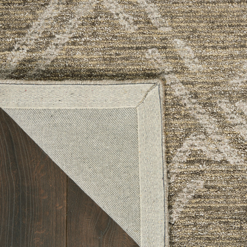 Tapis décoratif taupe à motif géométrique Touffeté annarosa, Rectangle 5 pi 3 po x 7 pi 3 po
