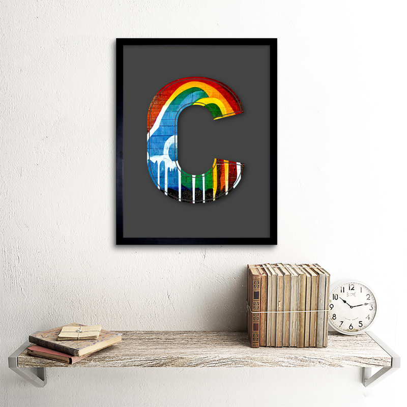 Letter C Rainbow - Single Picture Frame Print
