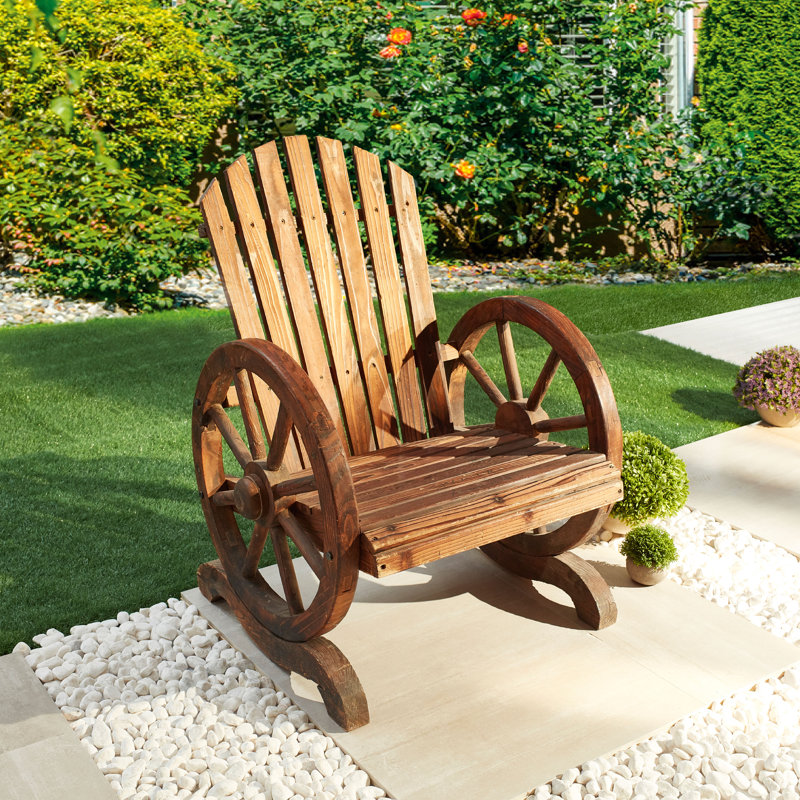 Chaise adirondack en bois massif wagon-wheel Ibrahim