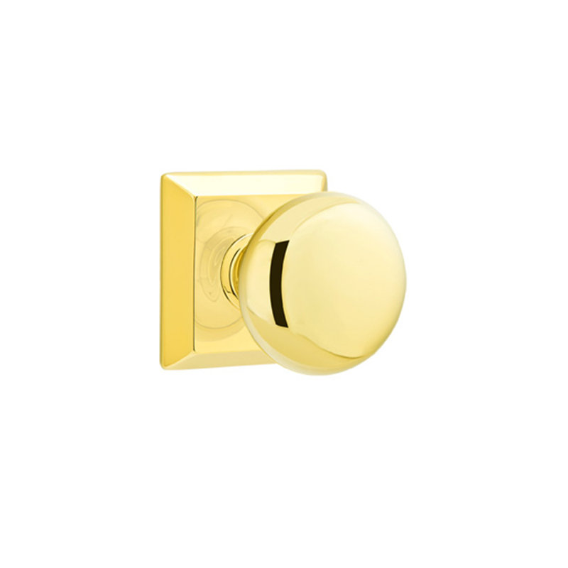Double Dummy Providence Knob with Quincy Rose, Unlacquered Brass