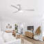 Ventilateur de plafond encastré moderne de 52 po avec lumière DEL et moteur à télécommande DC Nicola-796997917