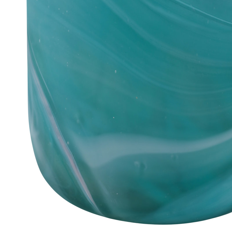 Vase à fleurs moderne en verre avec motif tourbillonnant, H 14,25 po x l 7,5 po x P 7,5 po