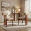 Mid-Century Modern Wooden Dining Chairs, Upholstered Fabric with Sculptural Backrest & Solid Wood Legs-386069494-386069485