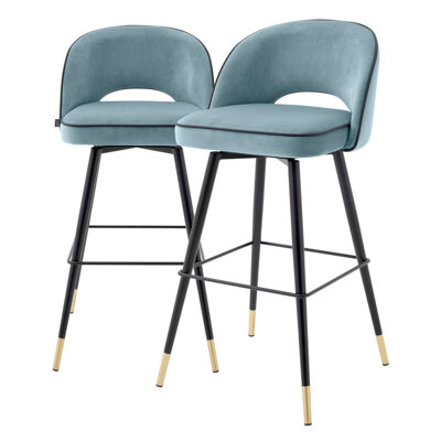 Cliff Swivel Upholstered Counter Stool with Metal Frame