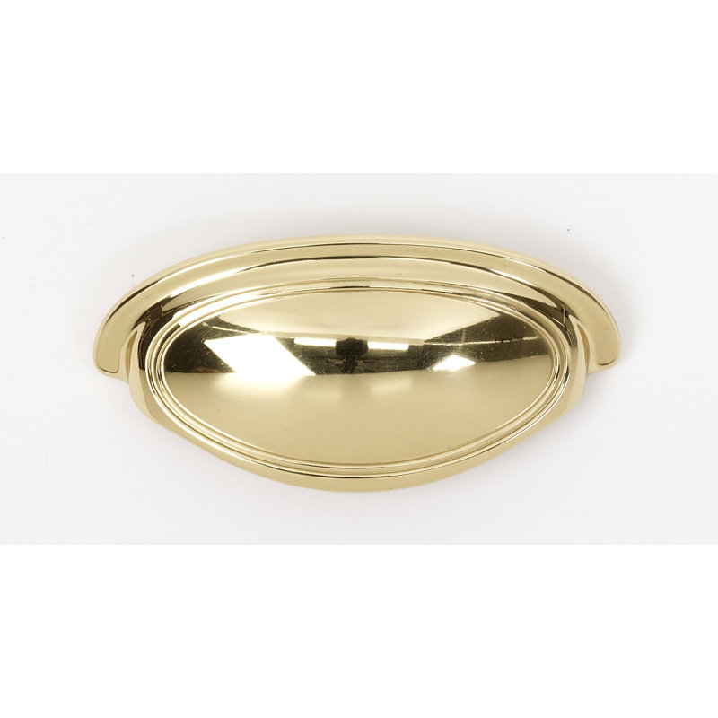 Classic Traditional Cup / Bin Pull, Polished Brass