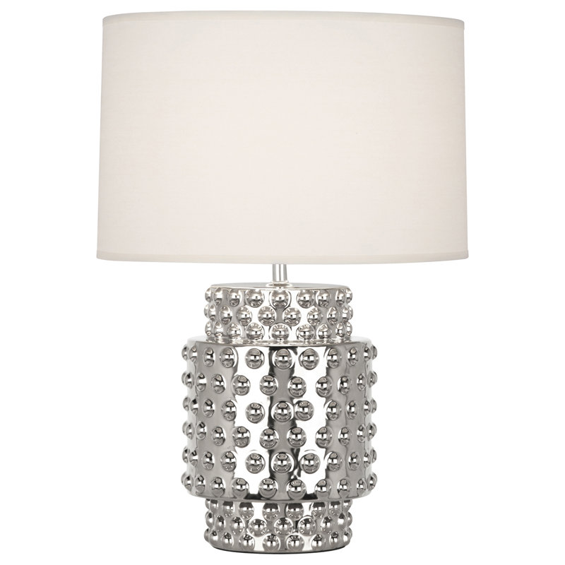 Dolly Table Lamp, Nickel Metallic Glaze, Fondine