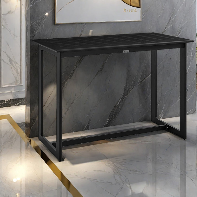 Tables de salle à manger en aluminium durable noir moderne pour l'extérieur