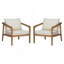 Fauteuil club d'extérieur en bois d'acacia (ensemble de 2)