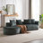 Modern Upholstered Oversized Sectional Sofa, 114-Inch Chenille 4-Seater Extra Deep & Wide Seat Curved Cloud Couch With 4 Throw Pillows, Free Combination Sofa Couch For Living Room,Bedroom-108844352-108844355
