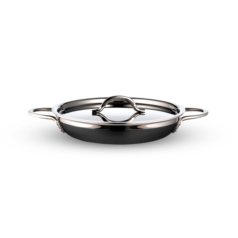 Sauteuse en acier inoxydable avec couvercle Bon Chef, 2,38 pt, Noir