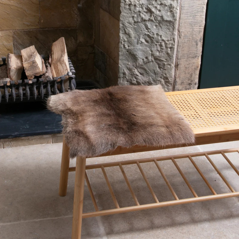 Square Reindeer Hide Chair Pad, Square 40x40x4cm