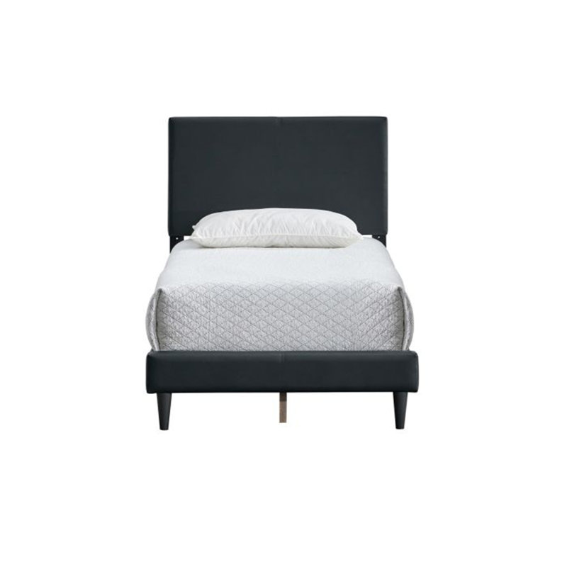 Lit simple Baron (matelas non inclus), Simple, Noir