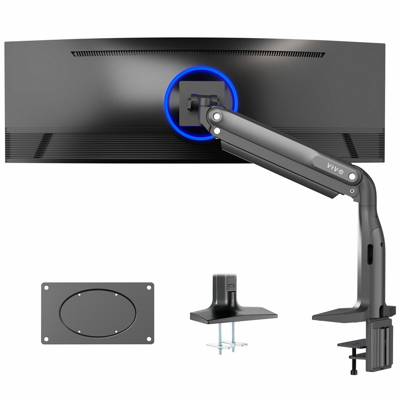 Support pour écran de bureau pneumatique à bras simple