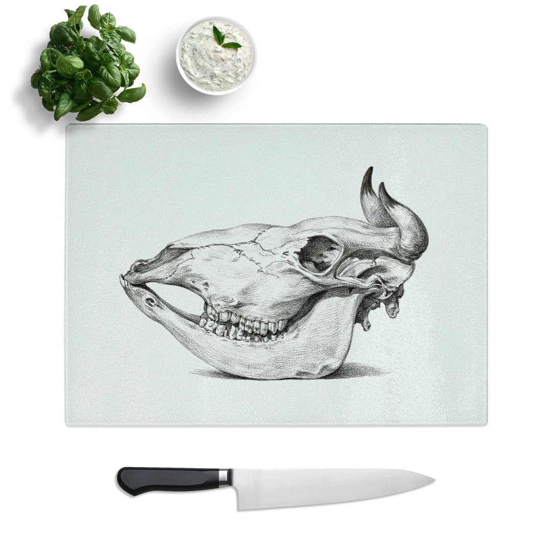 Tempered Glass Skull of a Cow by Jean Bernard Chopping Board
