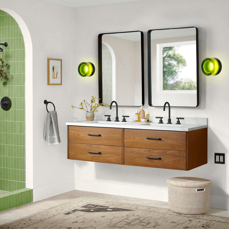 Adalat Led Dimple Flush Mounted Sconce, Green